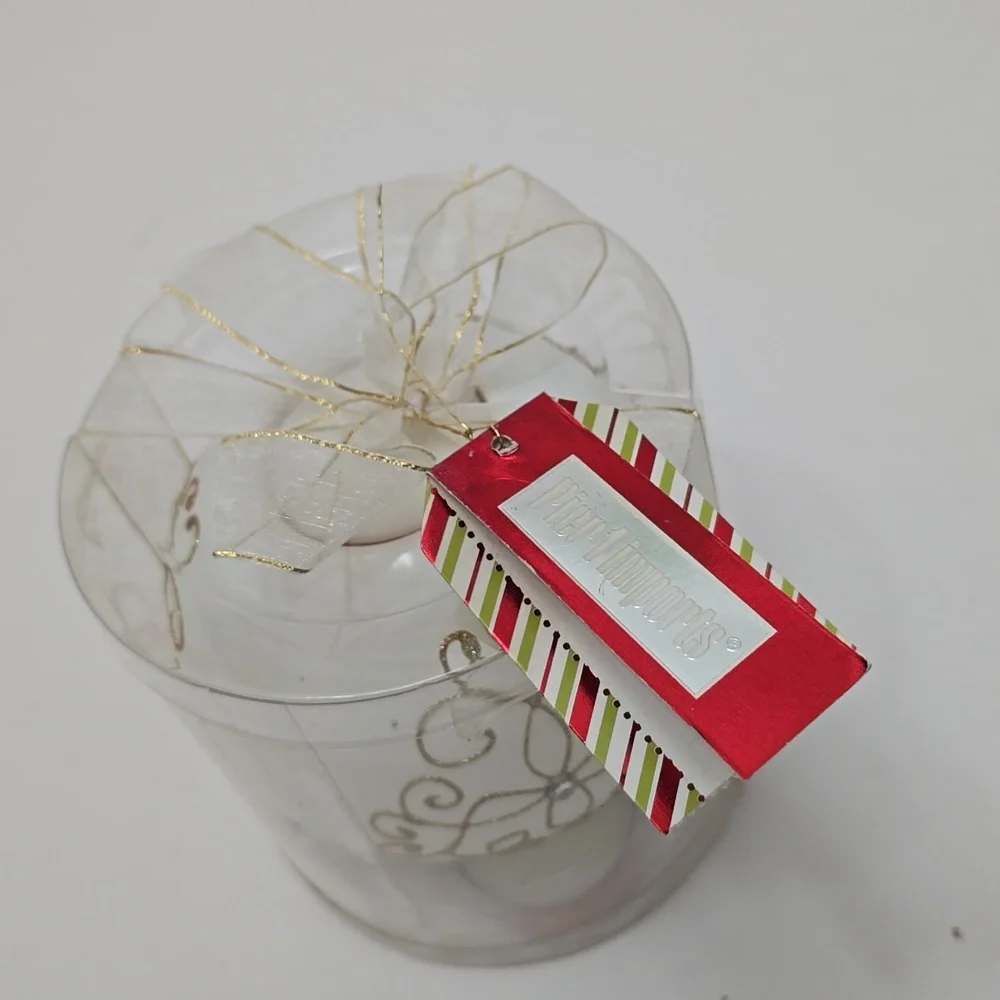 New Sealed Pier 1 Imports Ornament Tea Light Set  White Gold